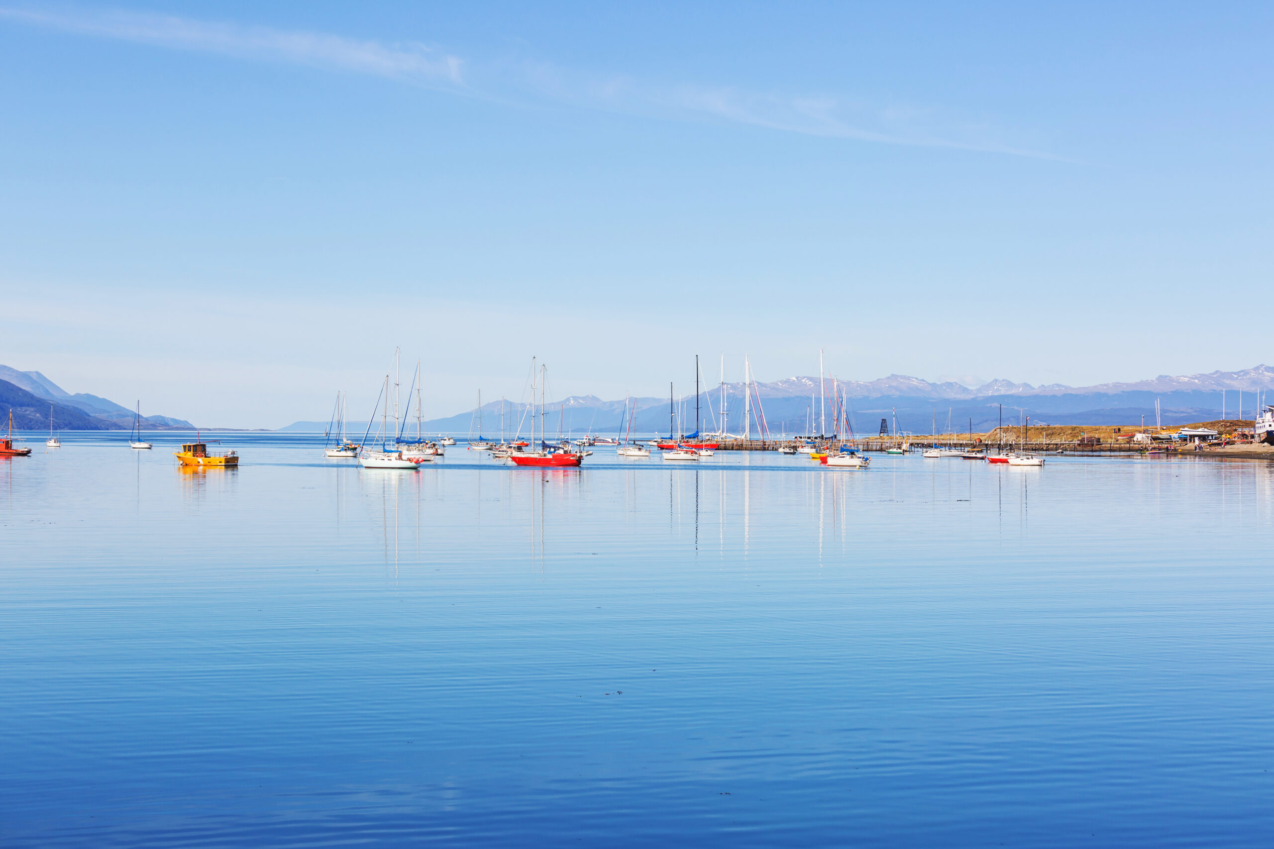 Sunny day in Ushuaia, is the capital of Tierra del Fuego province in Argentina.